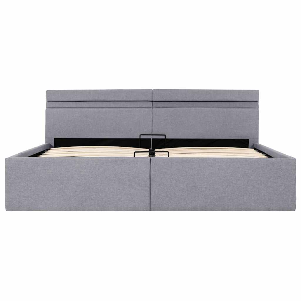 Bett mit Bettkasten Hydraulisch LED Hellgrau Stoff 180x200 cm - Premium Betten & Bettgestelle - Just €445.81! Shop now at homesales4u