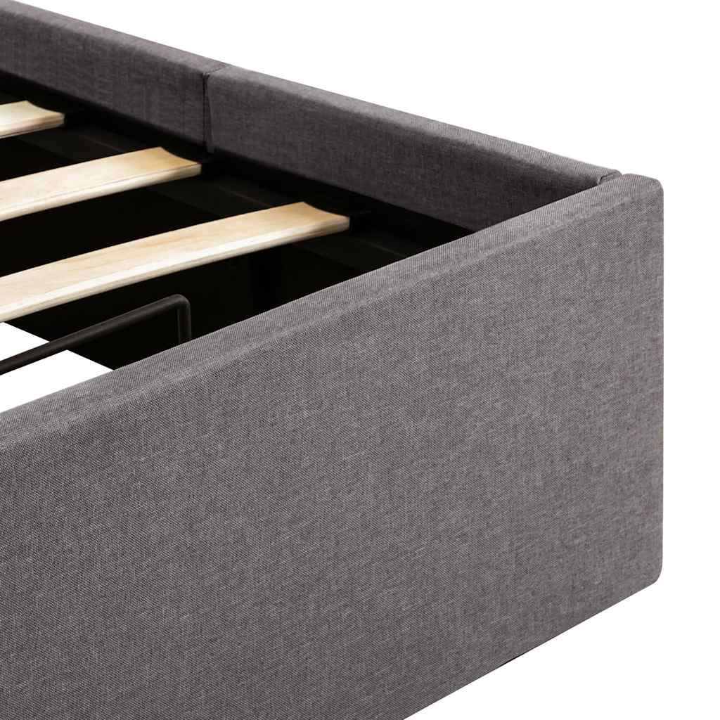 Bett mit Bettkasten Hydraulisch mit LED Taupe Stoff 90x200 cm - Premium Betten & Bettgestelle - Just €336.39! Shop now at homesales4u