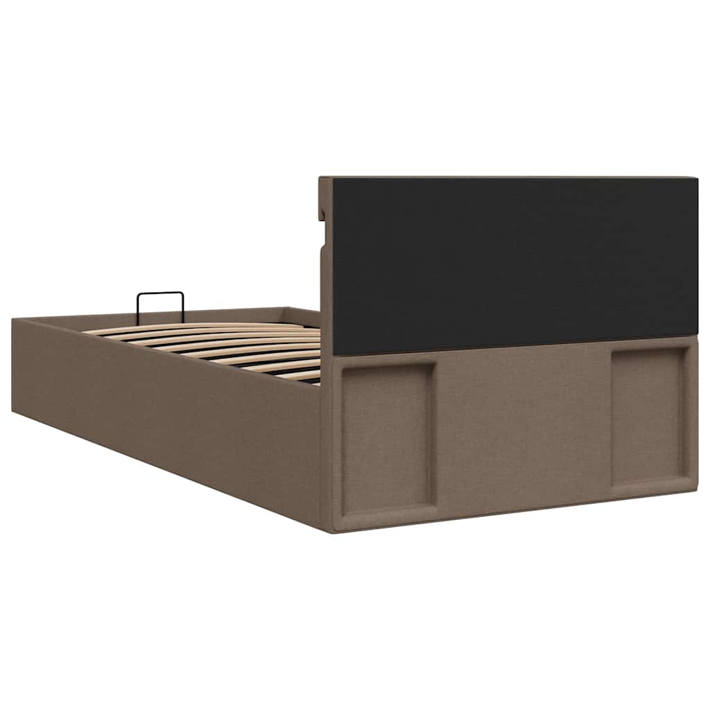 Bett mit Bettkasten Hydraulisch mit LED Taupe Stoff 100x200 cm - Premium Betten & Bettgestelle - Just €394.87! Shop now at homesales4u