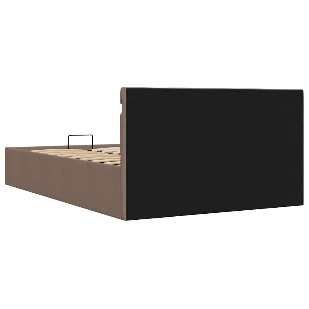 Bett mit Bettkasten Hydraulisch mit LED Taupe Stoff 120x200 cm - Premium Betten & Bettgestelle - Just €519.69! Shop now at homesales4u