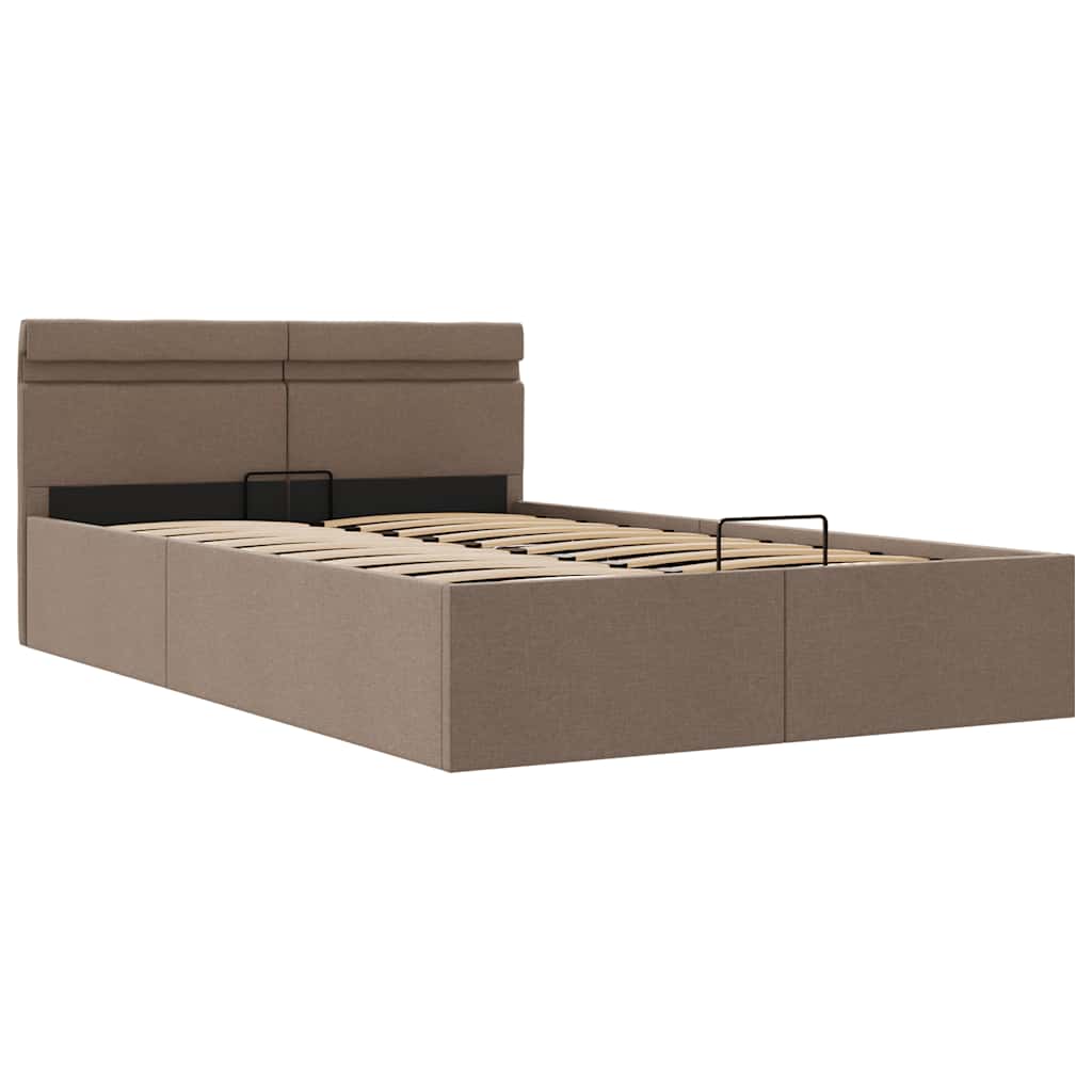 Bett mit Bettkasten Hydraulisch mit LED Taupe Stoff 140x200 cm - Premium Betten & Bettgestelle - Just €472.80! Shop now at homesales4u