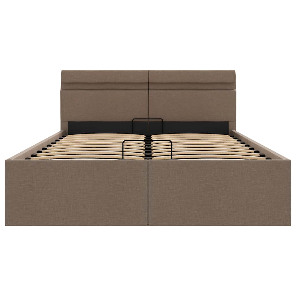 Bett mit Bettkasten Hydraulisch mit LED Taupe Stoff 140x200 cm - Premium Betten & Bettgestelle - Just €472.80! Shop now at homesales4u