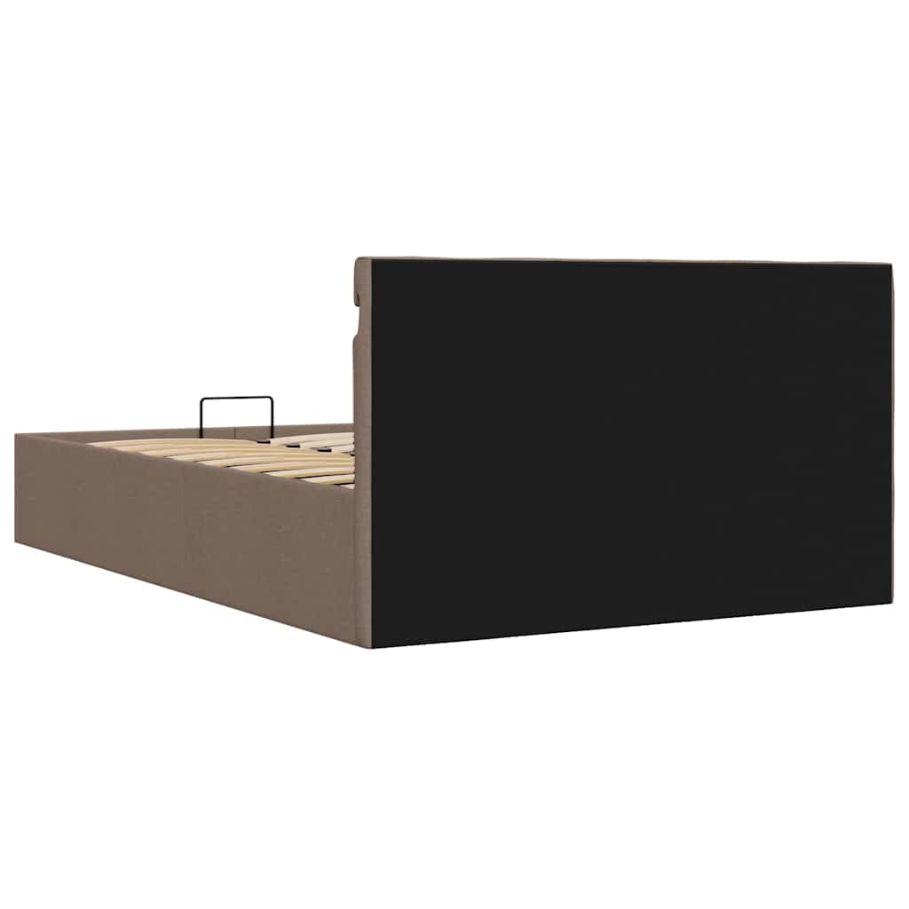 Bett mit Bettkasten Hydraulisch mit LED Taupe Stoff 140x200 cm - Premium Betten & Bettgestelle - Just €472.80! Shop now at homesales4u