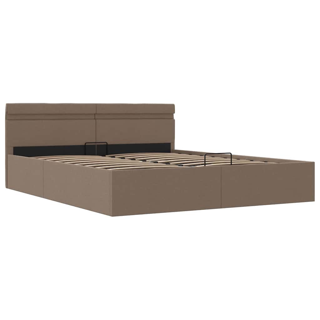 Bett mit Bettkasten Hydraulisch mit LED Taupe Stoff 160x200 cm - Premium Betten & Bettgestelle - Just €450.70! Shop now at homesales4u