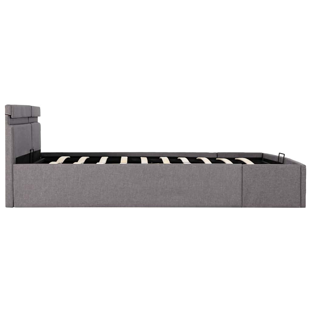 Bett mit Bettkasten Hydraulisch mit LED Taupe Stoff 160x200 cm - Premium Betten & Bettgestelle - Just €450.70! Shop now at homesales4u