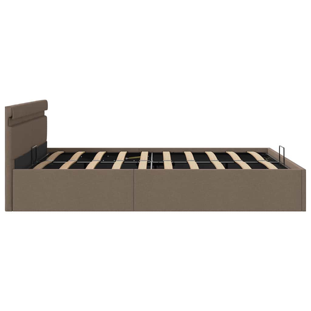 Bett mit Bettkasten Hydraulisch mit LED Taupe Stoff 160x200 cm - Premium Betten & Bettgestelle - Just €450.70! Shop now at homesales4u
