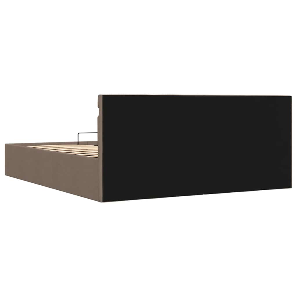 Bett mit Bettkasten Hydraulisch mit LED Taupe Stoff 160x200 cm - Premium Betten & Bettgestelle - Just €450.70! Shop now at homesales4u