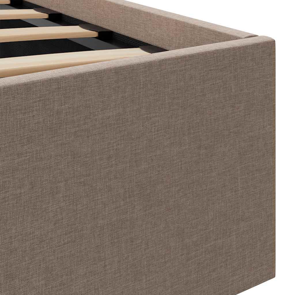 Bett mit Bettkasten Hydraulisch mit LED Taupe Stoff 160x200 cm - Premium Betten & Bettgestelle - Just €450.70! Shop now at homesales4u