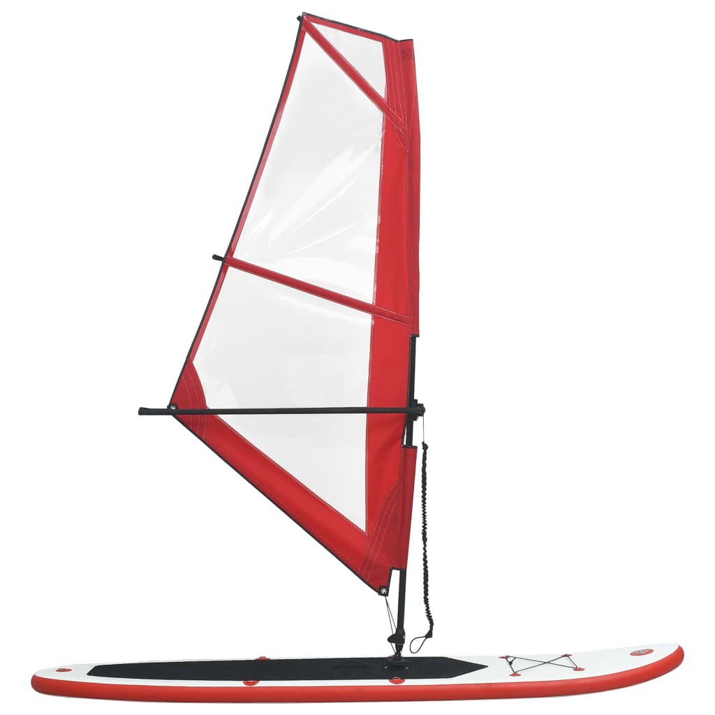 Aufblasbares SUP-Board mit Segel Set Rot und Weiß - Premium Paddelboards - Just €766.11! Shop now at homesales4u