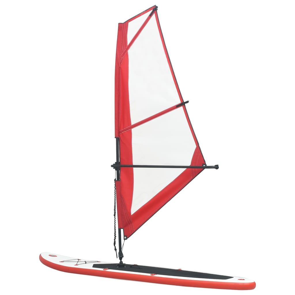 Aufblasbares SUP-Board mit Segel Set Rot und Weiß - Premium Paddelboards - Just €766.11! Shop now at homesales4u