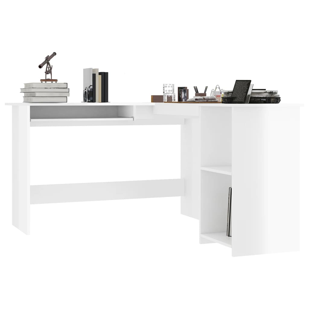 Eckschreibtisch in L-Form Hochglanz-Weiß 120x140x75 cm - Premium Schreibtische - Just €183.19! Shop now at homesales4u