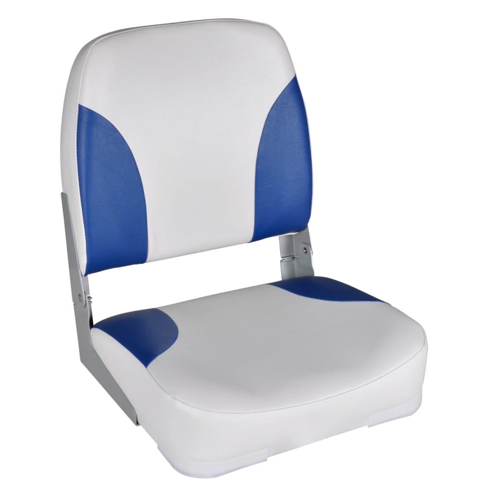 Bootssitze 2 Stk. Klappbare Rückenlehne Mit Blau-Weißem Kissen - Premium Segelboot-Zubehör - Just €156.85! Shop now at homesales4u
