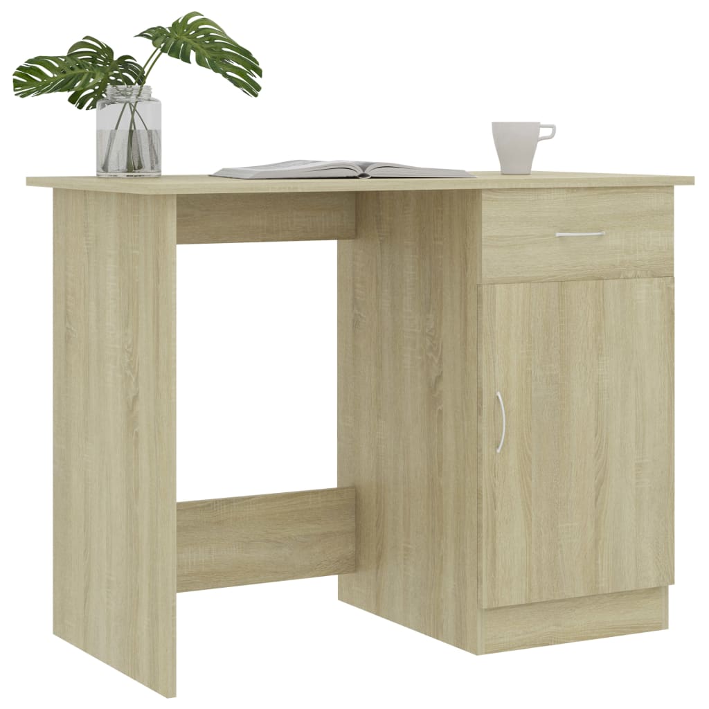 Schreibtisch Sonoma-Eiche 100x50x76 cm Holzwerkstoff - Premium Schreibtische - Just €104.80! Shop now at homesales4u