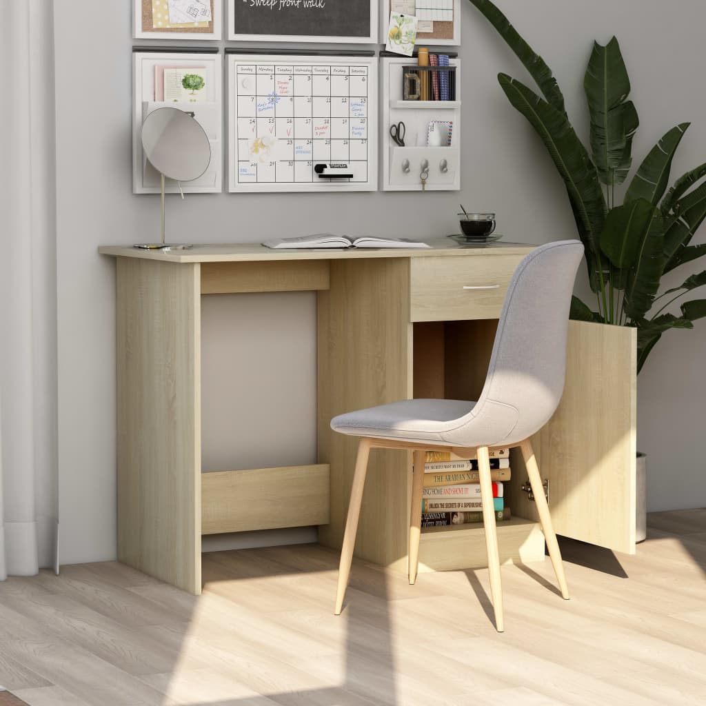 Schreibtisch Sonoma-Eiche 100x50x76 cm Holzwerkstoff - Premium Schreibtische - Just €104.80! Shop now at homesales4u