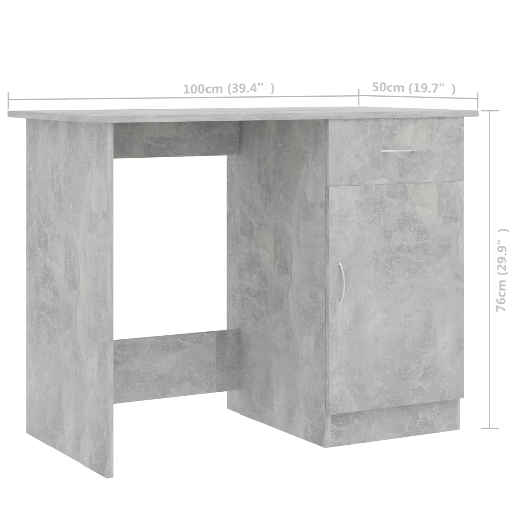 Schreibtisch Betongrau 100x50x76 cm Holzwerkstoff - Premium Schreibtische - Just €91.53! Shop now at homesales4u