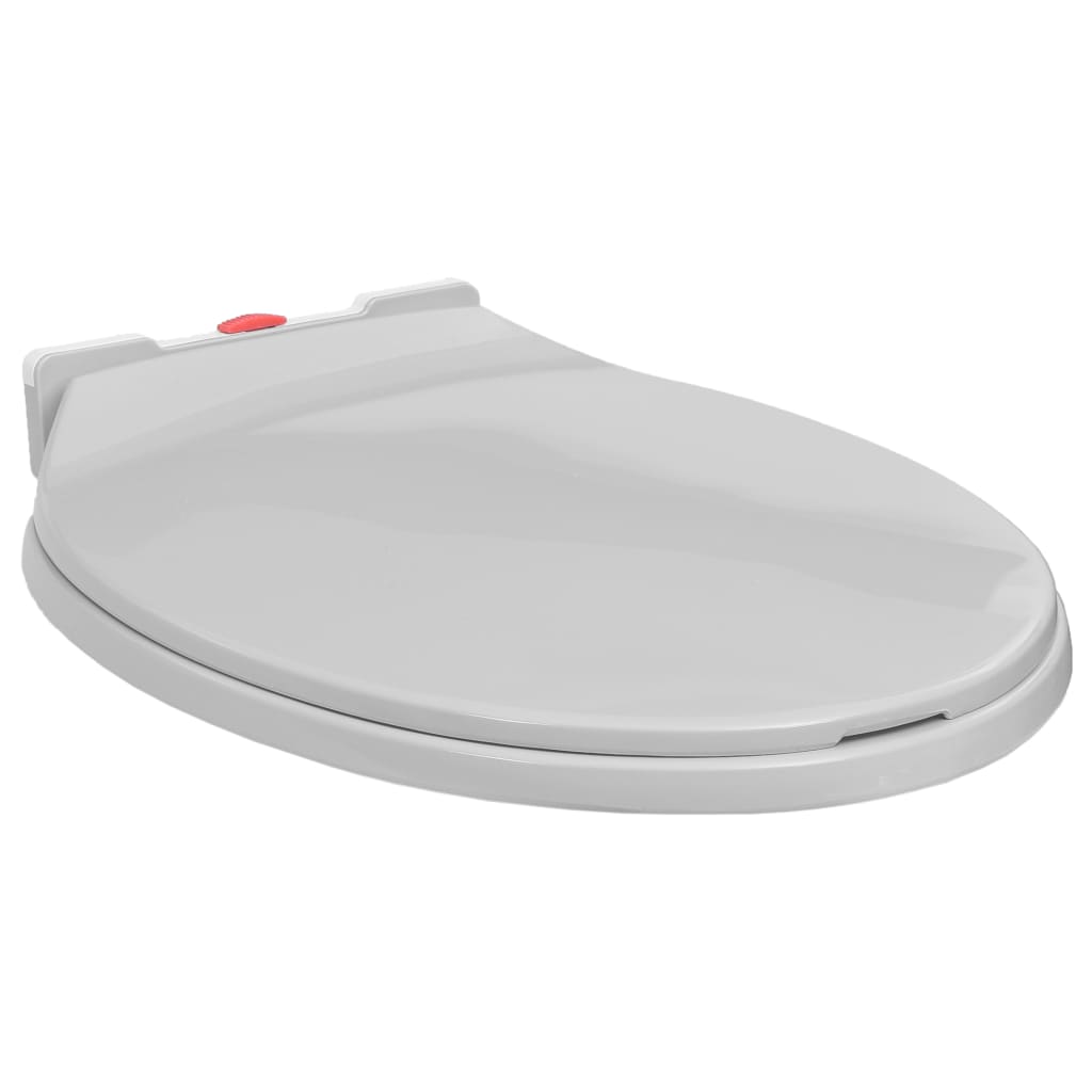 Toilettensitz mit Absenkautomatik Quick-Release Hellgrau Oval - Premium Toilettensitze - Just €37.01! Shop now at homesales4u