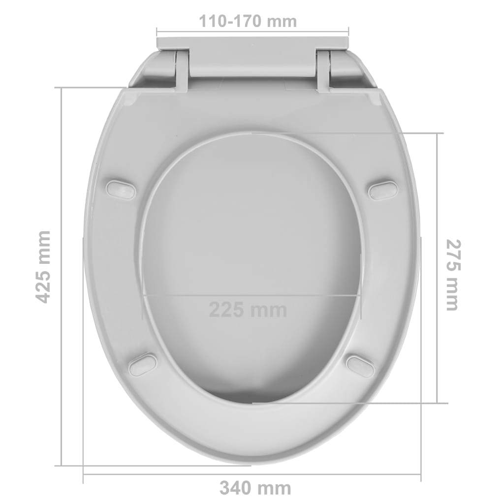 Toilettensitz mit Absenkautomatik Quick-Release Hellgrau Oval - Premium Toilettensitze - Just €37.01! Shop now at homesales4u