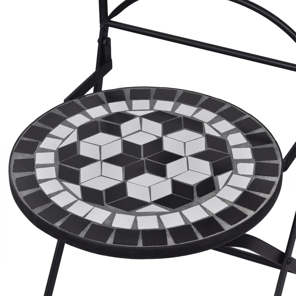 3-tlg. Bistro-Set Mosaik Keramik Schwarz und Weiß - Premium Gartenmöbel-Sets - Just €308.27! Shop now at homesales4u