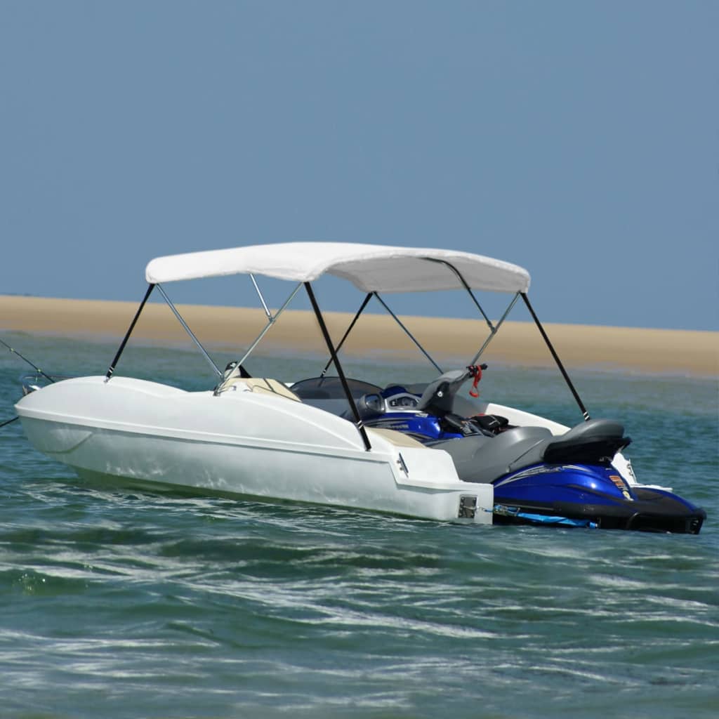 3-Bow Bimini Top Weiß 183x196x137 cm - Premium Bootspersenninge & Bootsplanen - Just €191.82! Shop now at homesales4u