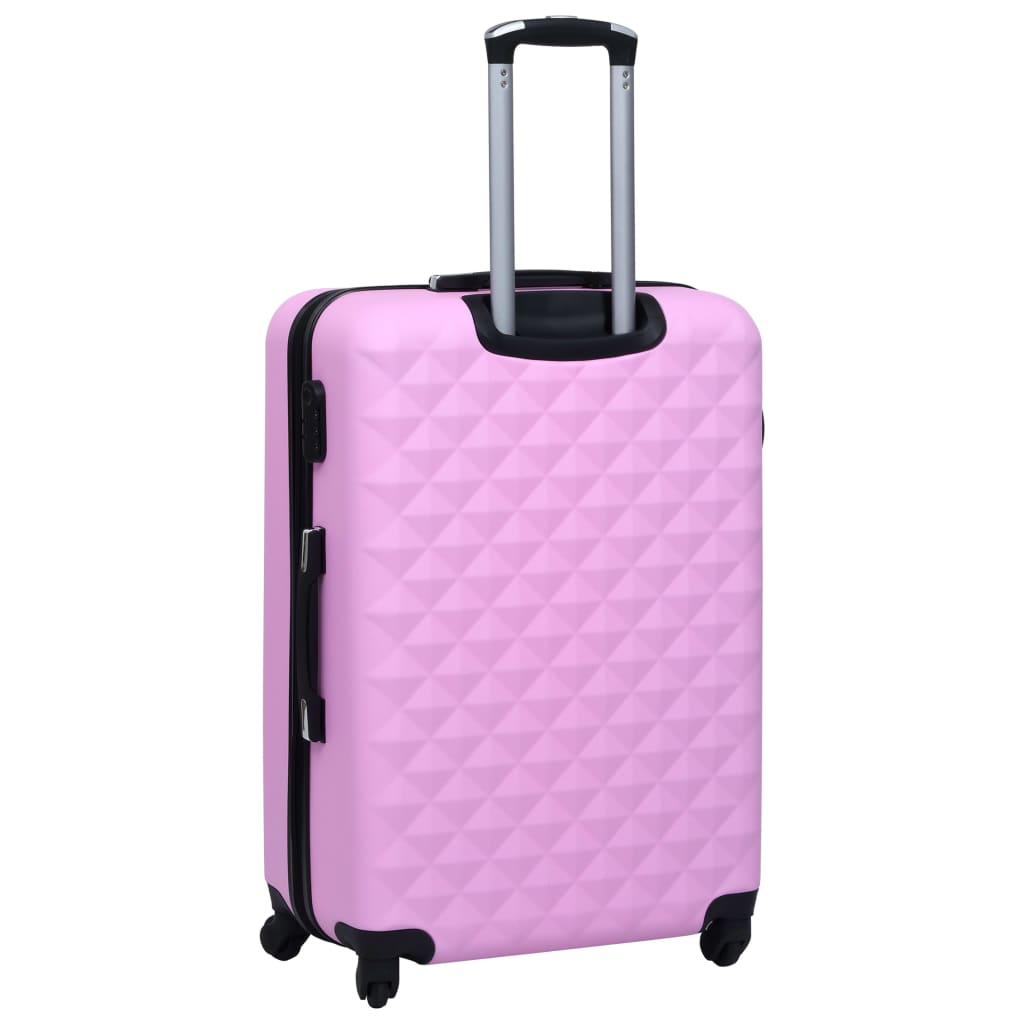 Hartschalen-Trolley-Set 3 Stk. Rosa ABS - Premium Reisekoffer - Just €178.89! Shop now at homesales4u