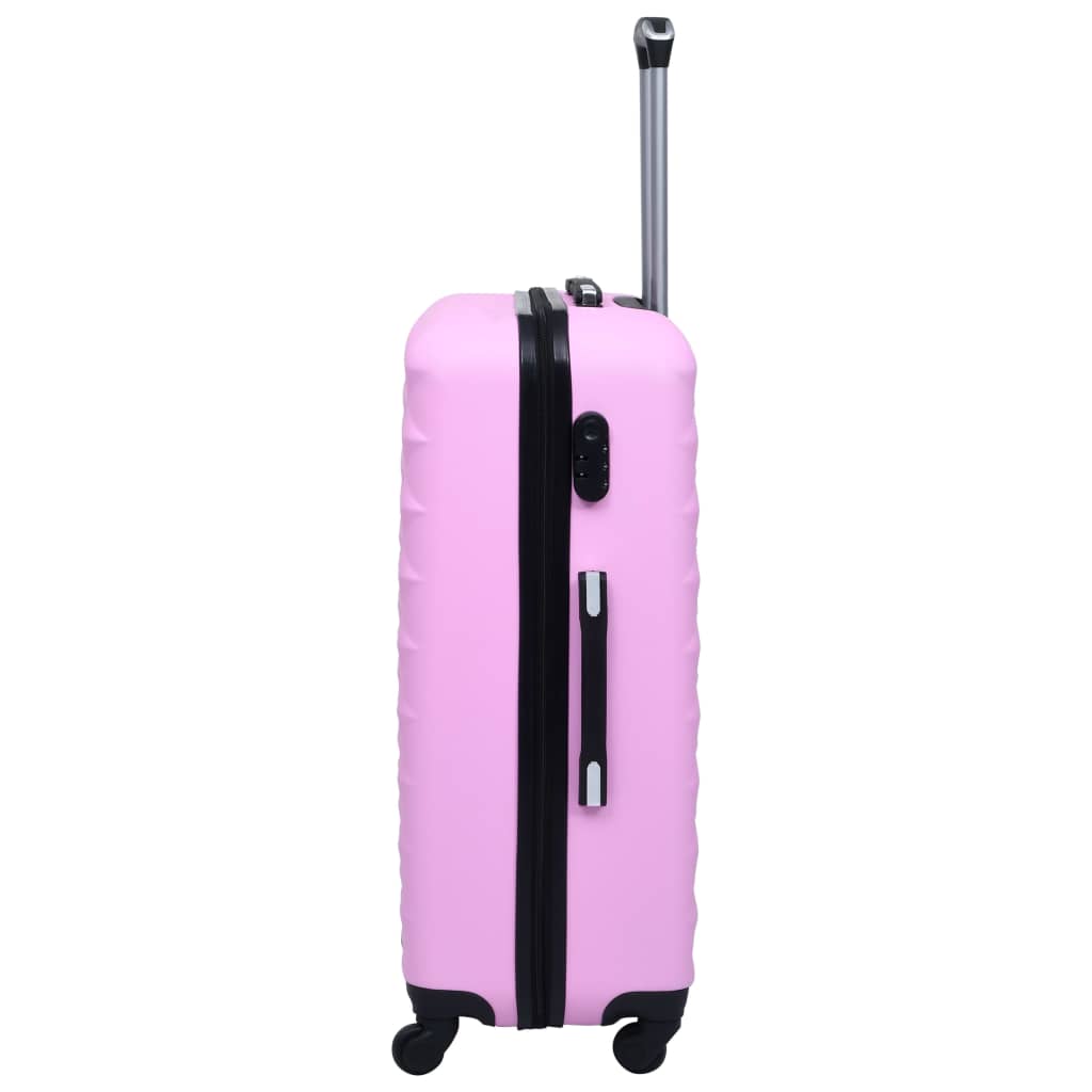 Hartschalen-Trolley-Set 3 Stk. Rosa ABS - Premium Reisekoffer - Just €178.89! Shop now at homesales4u