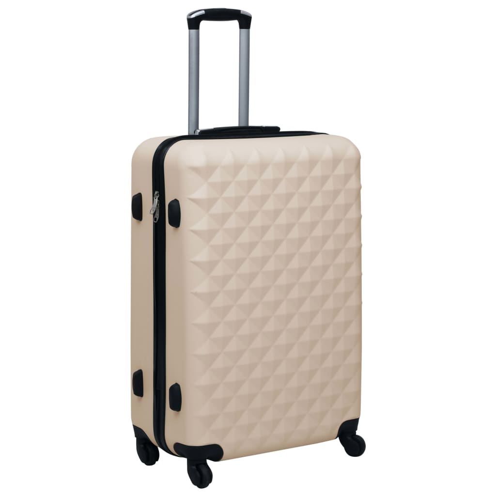 Hartschalen-Trolley-Set 3 Stk. Golden ABS - Premium Reisekoffer - Just €165.40! Shop now at homesales4u
