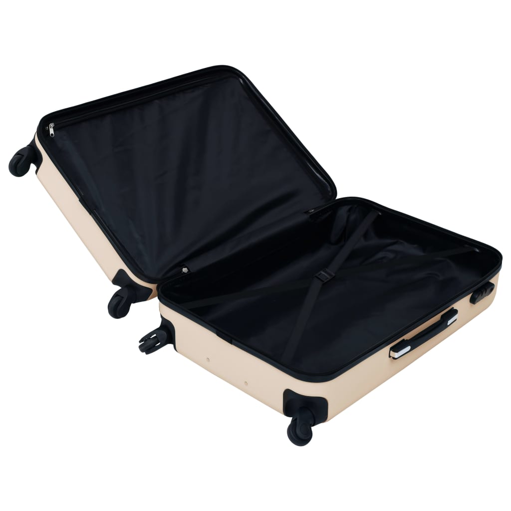 Hartschalen-Trolley-Set 3 Stk. Golden ABS - Premium Reisekoffer - Just €165.40! Shop now at homesales4u