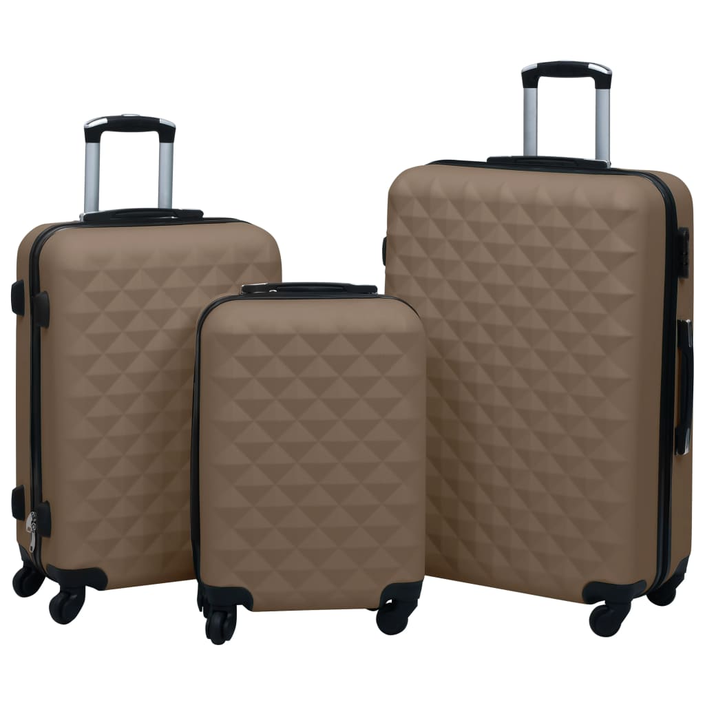 Hartschalen-Trolley-Set 3 Stk. Braun ABS - Premium Reisekoffer - Just €165.05! Shop now at homesales4u