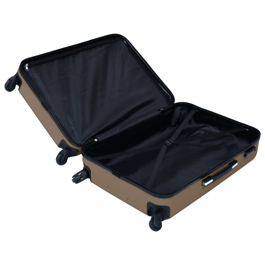 Hartschalen-Trolley-Set 3 Stk. Braun ABS - Premium Reisekoffer - Just €165.05! Shop now at homesales4u