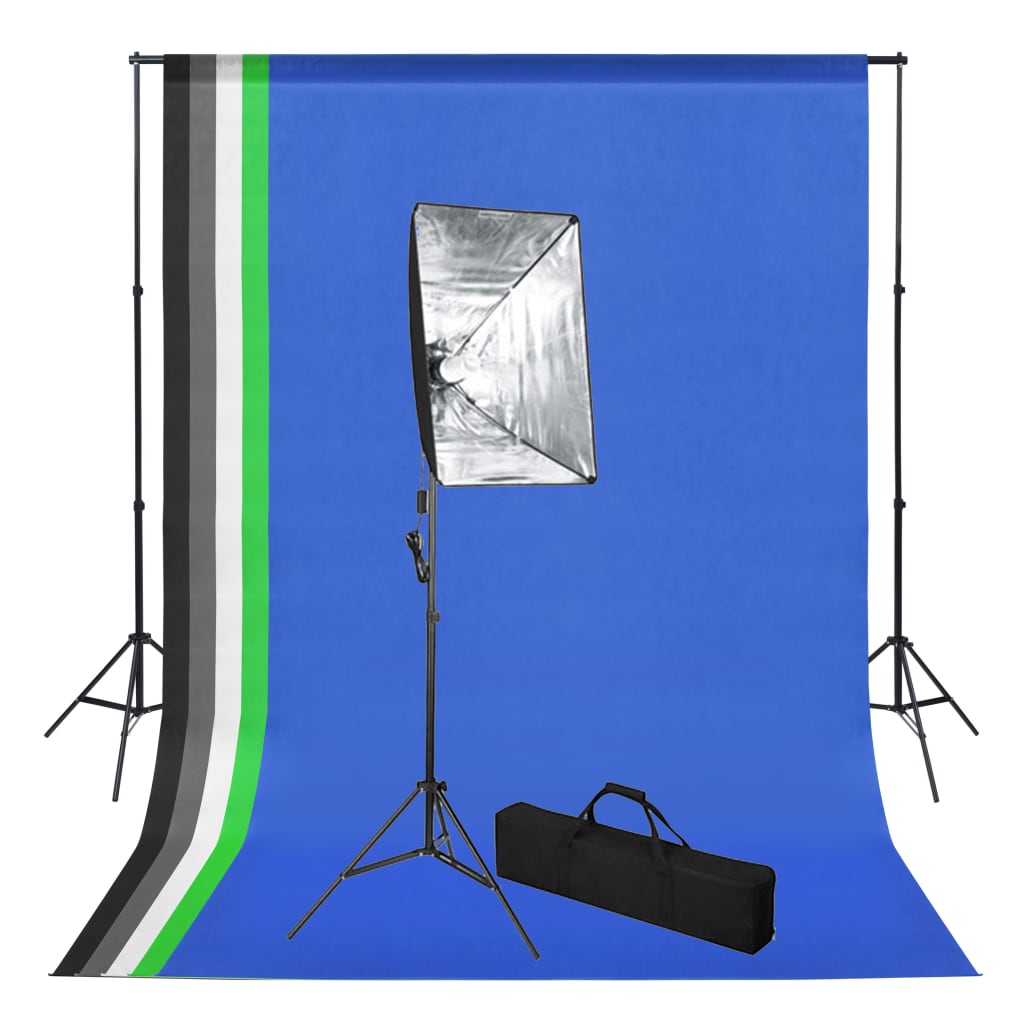 Fotostudio-Set mit Hintergrund und Softbox-Leuchte - Premium Studioscheinwerfer & -blitzgeräte - Just €159.90! Shop now at homesales4u