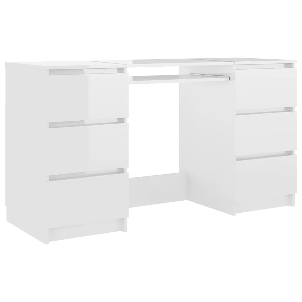 Schreibtisch Hochglanz-Weiß 140x50x77 cm Holzwerkstoff - Premium Schreibtische - Just €283! Shop now at homesales4u