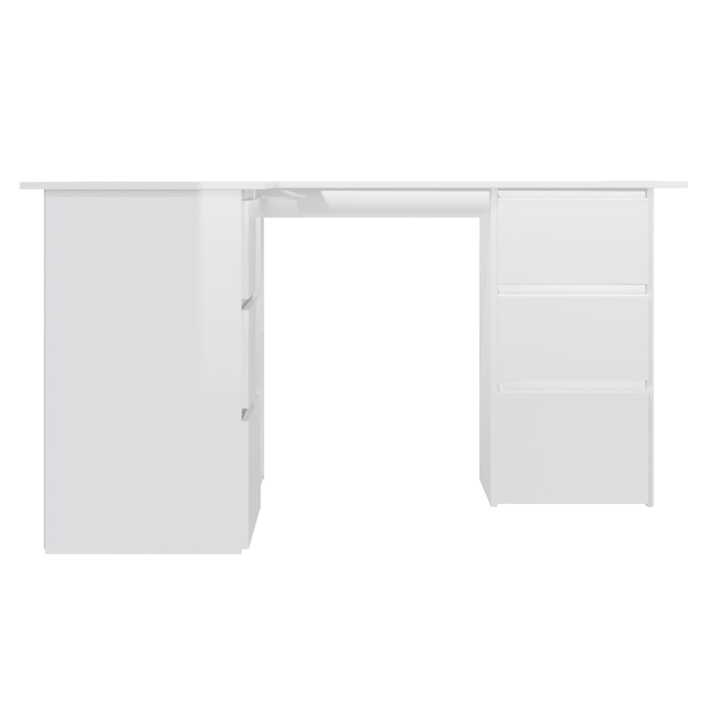 Eckschreibtisch Hochglanz-Weiß 145x100x76 cm Holzwerkstoff - Premium Schreibtische - Just €287.14! Shop now at homesales4u