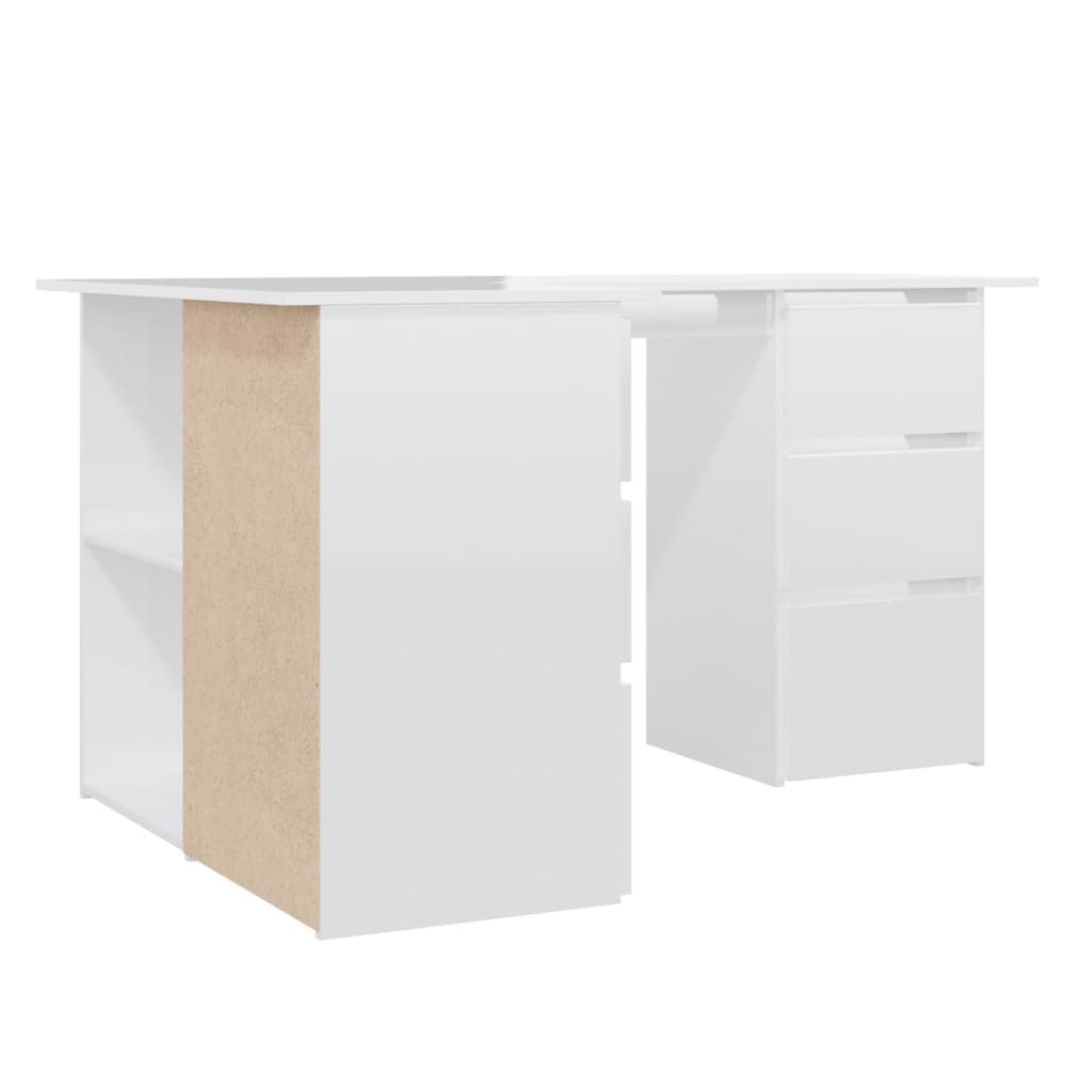 Eckschreibtisch Hochglanz-Weiß 145x100x76 cm Holzwerkstoff - Premium Schreibtische - Just €287.14! Shop now at homesales4u