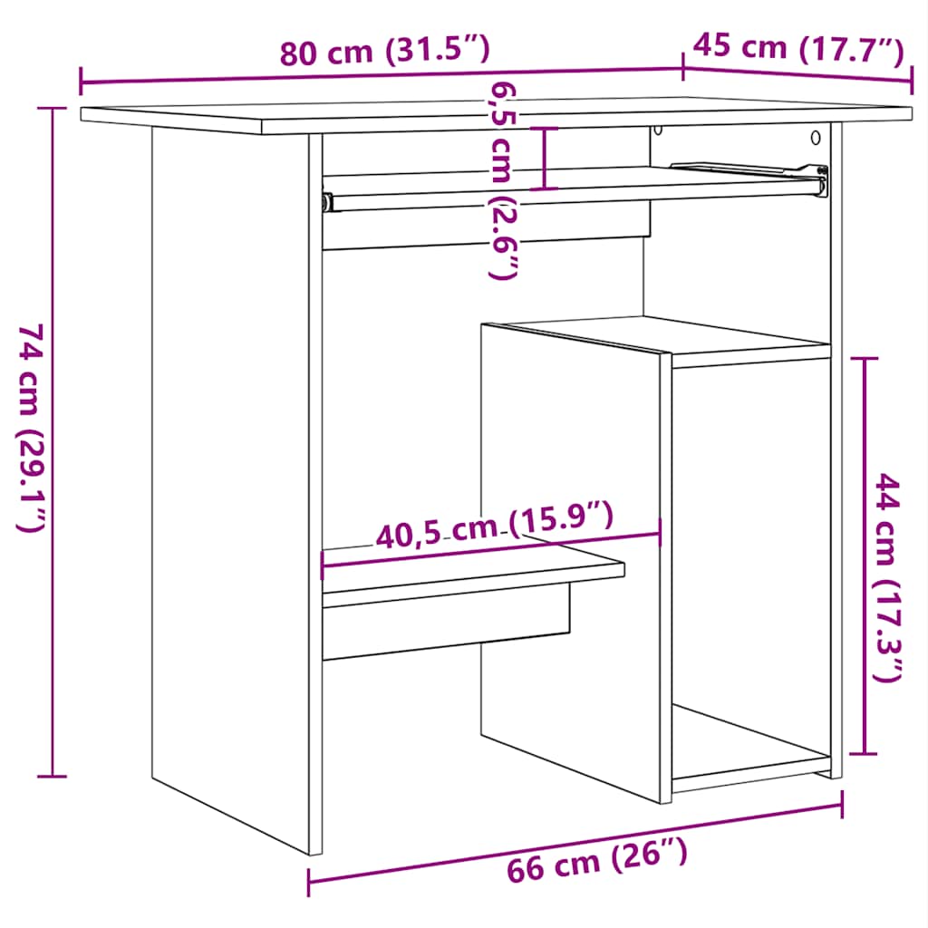 Schreibtisch Schwarz 80x45x74 cm Holzwerkstoff - Premium Schreibtische - Just €71.18! Shop now at homesales4u