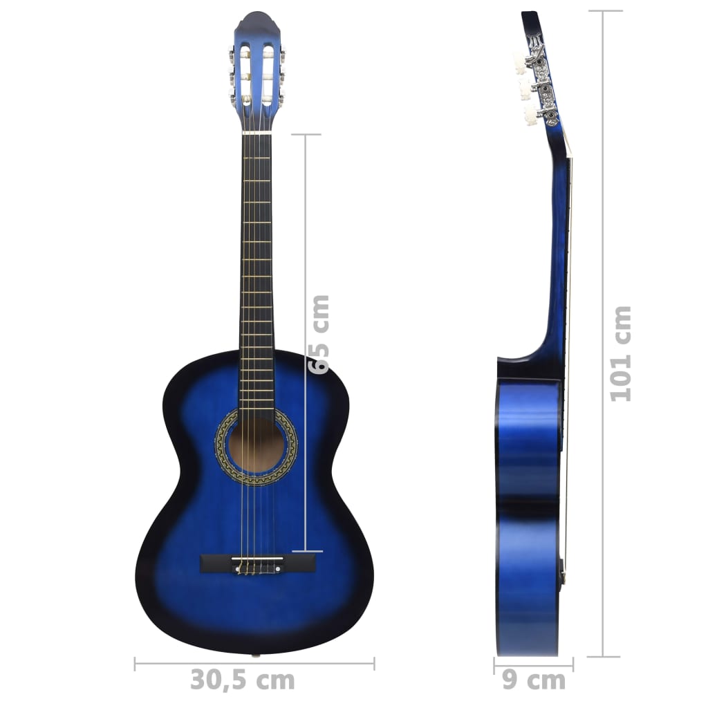Klassikgitarre für Anfänger Blau 4/4 39" Lindenholz - Premium Gitarren - Just €80.25! Shop now at homesales4u