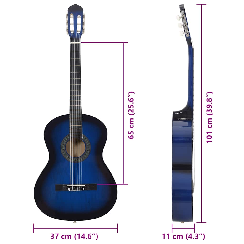 Klassikgitarre für Anfänger Blau 4/4 39" Lindenholz - Premium Gitarren - Just €80.25! Shop now at homesales4u