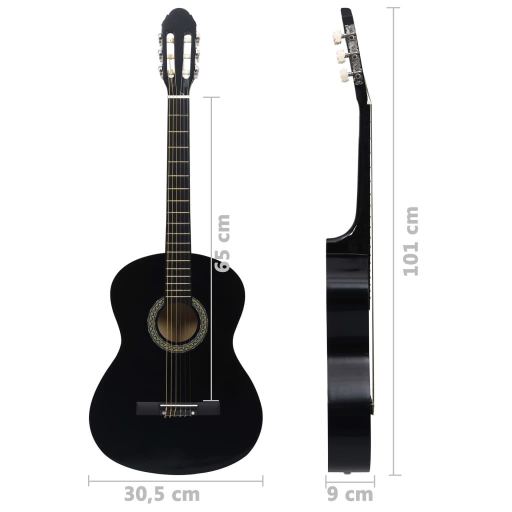 Klassikgitarre für Anfänger Schwarz 4/4 39" Lindenholz - Premium Gitarren - Just €81.16! Shop now at homesales4u