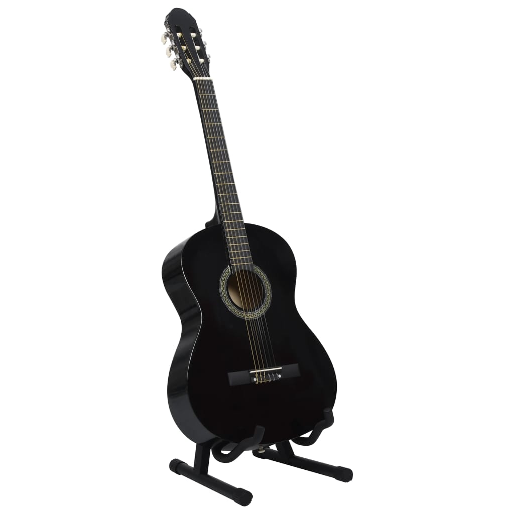 12-tlg. Klassikgitarren-Set für Anfänger Schwarz 4/4 39" - Premium Gitarren - Just €120.29! Shop now at homesales4u