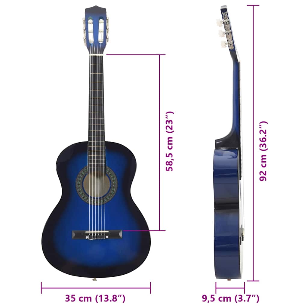 Klassikgitarre für Anfänger und Kinder Blau 3/4 36" - Premium Gitarren - Just €73.29! Shop now at homesales4u