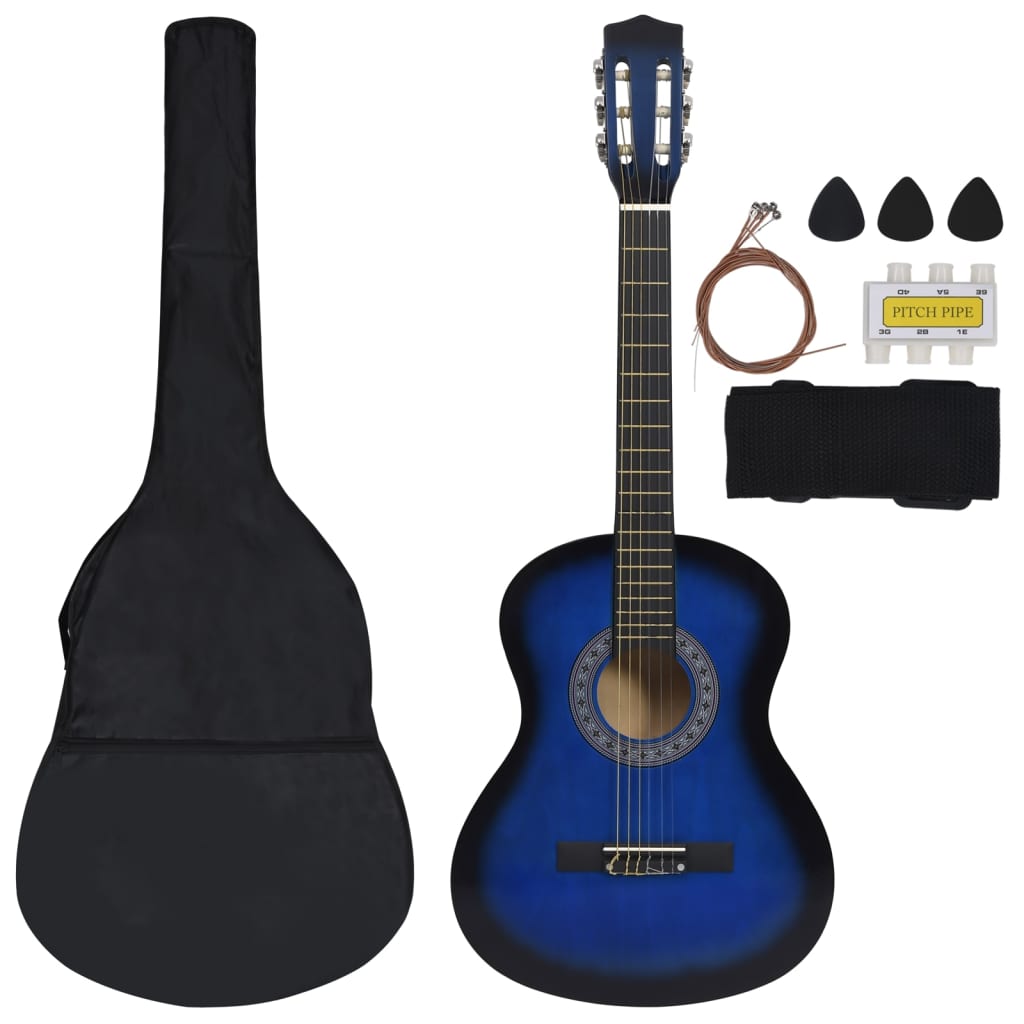 8-tlg. Klassikgitarren-Set für Anfänger Blau 3/4 36" - Premium Gitarren - Just €80.90! Shop now at homesales4u