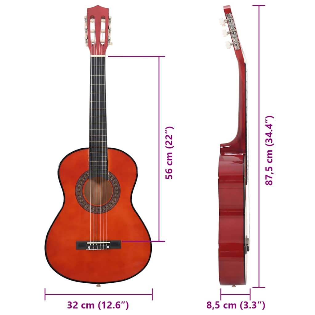 Klassische Gitarre für Anfänger und Kinder 1/2 34" Lindenholz - Premium Gitarren - Just €73.75! Shop now at homesales4u