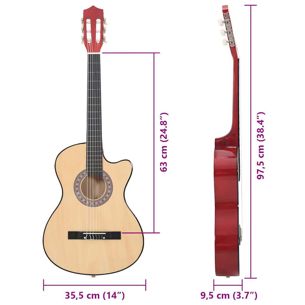 Westerngitarre Akustisch Cutaway mit 6 Saiten 38" Lindenholz - Premium Gitarren - Just €78.05! Shop now at homesales4u