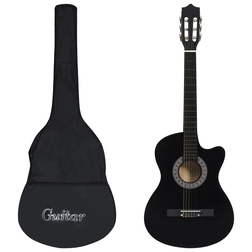 12-tlg Westerngitarre Set mit 6 Saiten Schwarz 38" - Premium Gitarren - Just €109.93! Shop now at homesales4u
