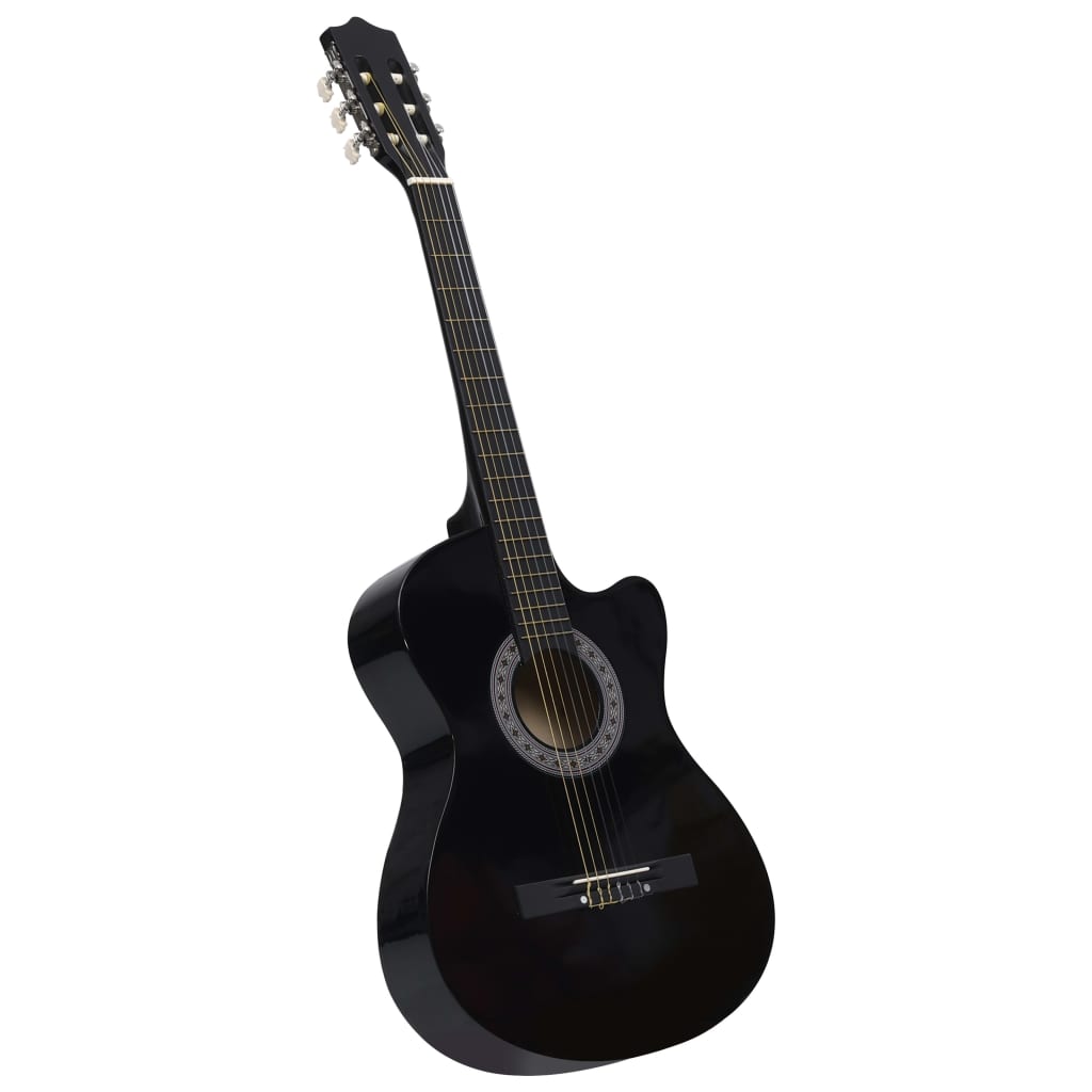 12-tlg Westerngitarre Set mit 6 Saiten Schwarz 38" - Premium Gitarren - Just €109.93! Shop now at homesales4u