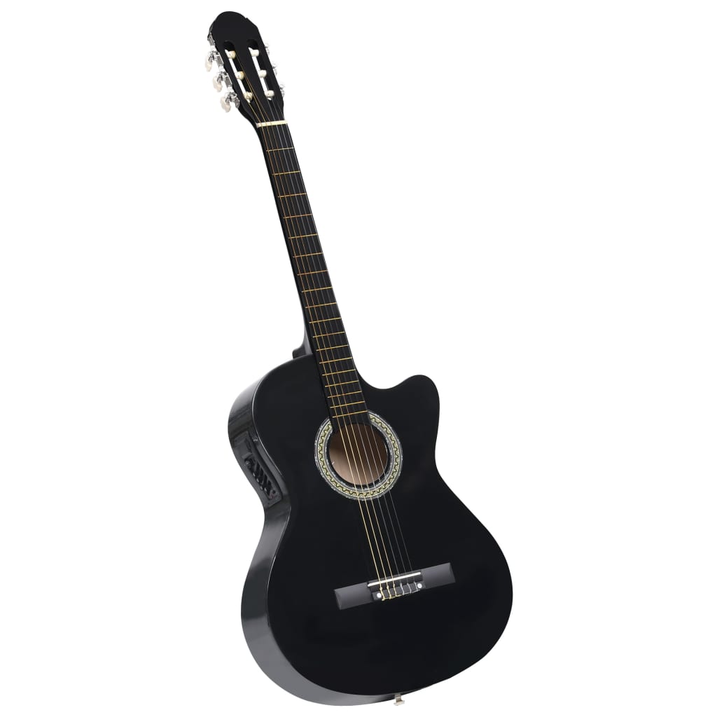Westerngitarre Cutaway mit Equalizer und 6 Saiten Schwarz - Premium Gitarren - Just €108.64! Shop now at homesales4u