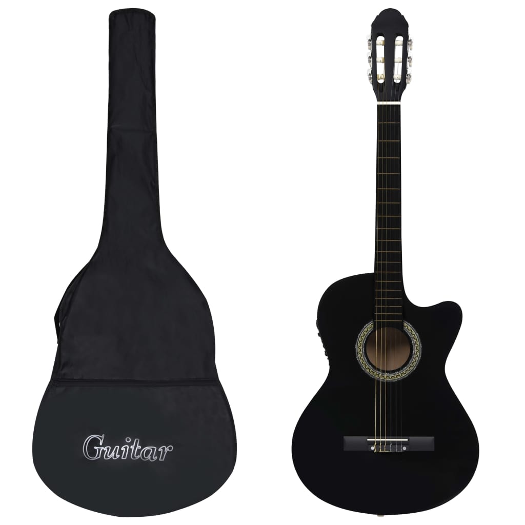 12-tlg. Western Gitarren-Set mit Equalizer und 6 Saiten Schwarz - Premium Gitarren - Just €139.62! Shop now at homesales4u