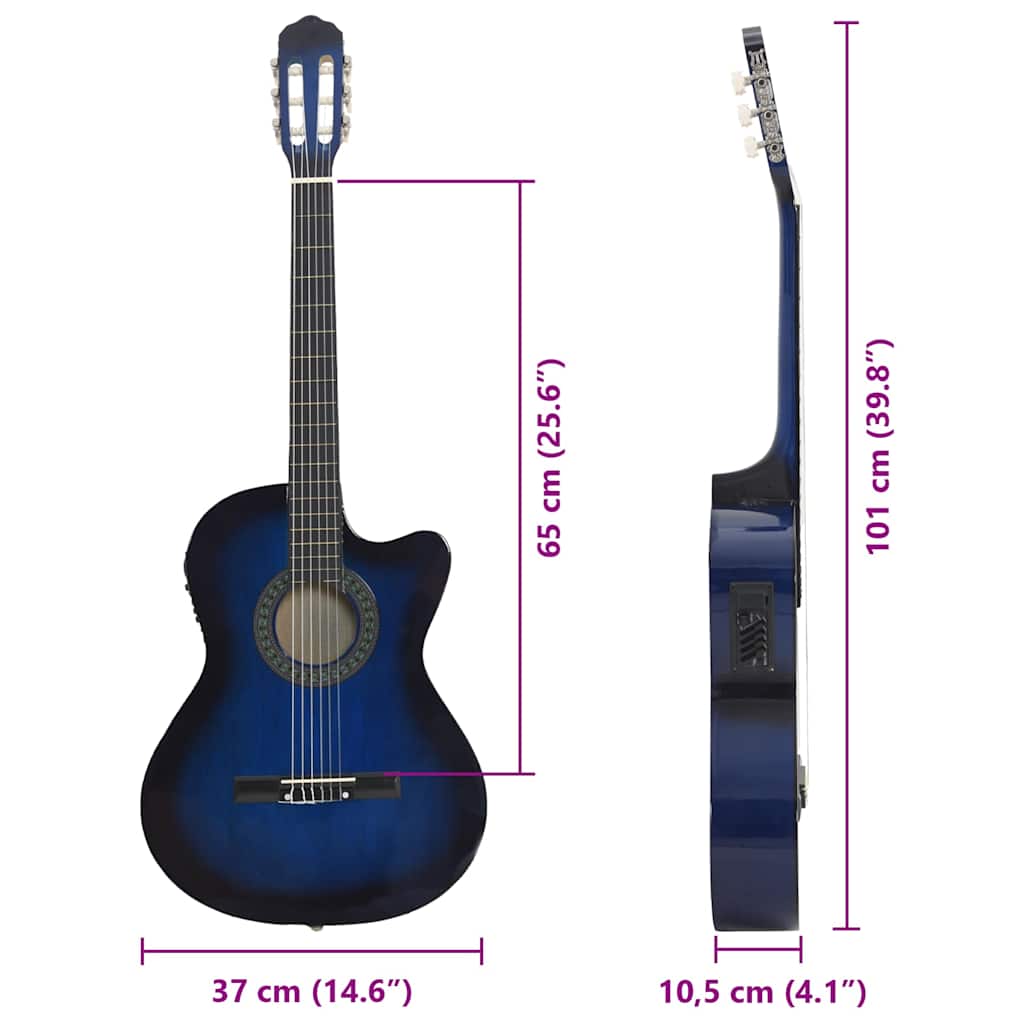 Westerngitarre Cutaway mit Equalizer und 6 Saiten Blau - Premium Gitarren - Just €104.51! Shop now at homesales4u