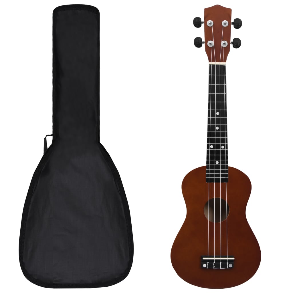 Sopran Ukulele Set für Kinder mit Tasche Dunkles Holz 23" - Premium Saiteninstrumente - Just €41.35! Shop now at homesales4u