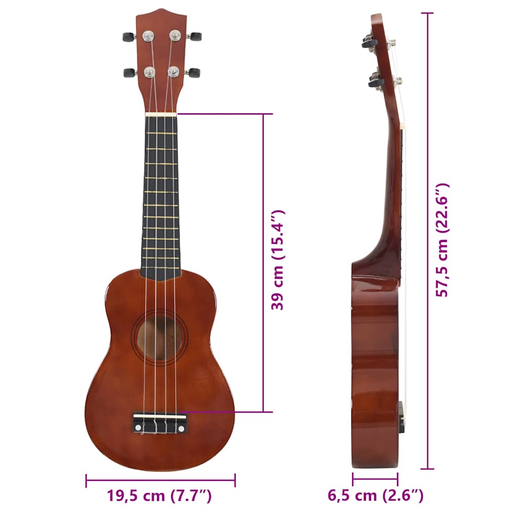 Sopran Ukulele Set für Kinder mit Tasche Dunkles Holz 23" - Premium Saiteninstrumente - Just €41.35! Shop now at homesales4u