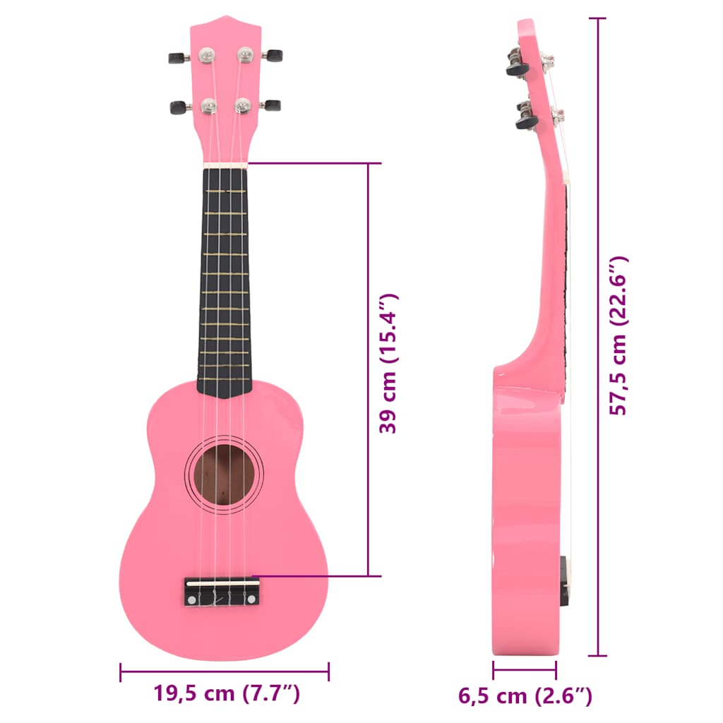 Sopran-Ukulele-Set mit Tasche für Kinder Rosa 23" - Premium Saiteninstrumente - Just €41.35! Shop now at homesales4u